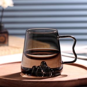 Japanese Style Heat Resistant Glass Mug with Handle and Lid