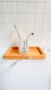 SHIKA Gelas Sikat Gigi Toothbrush Holder Kotak Putih Kaca