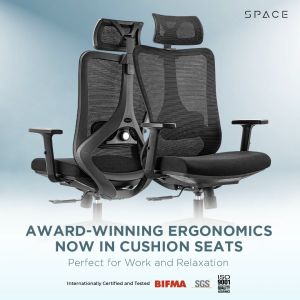 SPACE Essential Ergonomic Chair - 4 Years Official Warranty (Office Chair Adjustable Lumbar Mesh Chair Kerusi Pejabat)