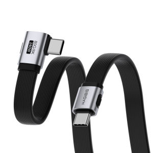 Hagibis L-Shaped Type-C Data Charging Cable High-Speed Transmission Dual-Head Fast Charging Compatible with Apple iPhone 17 Thunderbolt 5 Hard Disk