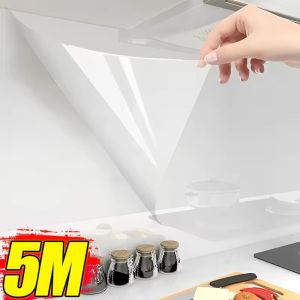 5M Oil Pollution Prevention Wallpaper Wall Sticker Electrostatic Adsorption Transparent Wall Protection Decoration Static Film