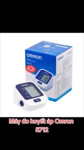 Máy đo huyết áp bắp tay Omron HEM-8712 (Trắng phối xanh)  Tặng 1kính bảo hộ
