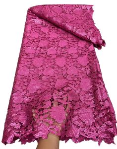 2026 High Quality African Guipure Cord Lace Fabric Nigerian Stones Water Soluble Lace Fabric For Sewing Women Dress 5Yard M430-1