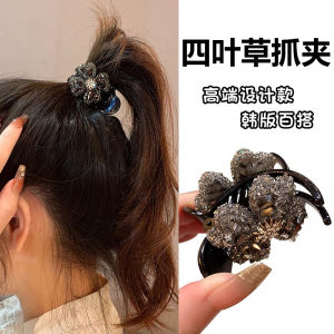 Elegant French Style Half Updo Hair Accessories Diamond Flower Hair Claw Women High Ponytail Fashionable Luxury Hair Clip
