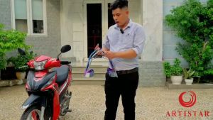 Khung bảo vệ titan inox đèn lái (đèn hậu) RSX đời 2014-2025 hãng Artistar