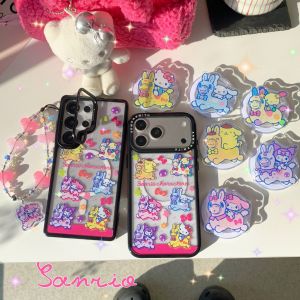 Sanrio | Choice Sanrio Kitty KUROMI Magnetic Phone Case For IPhone 17 16 15 14 13 12 Pro Max Mobile Phone Holder Lanyard Protection Cover