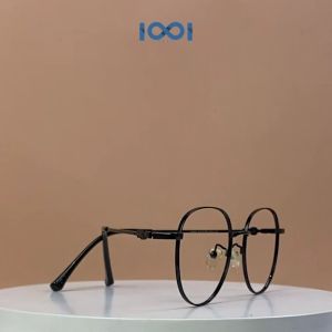 IOOI Eyewear -  Kacamata Bulat Metal Modern Lensa Anti Radiasi Photocromic Blueray Pria Wanita 8602