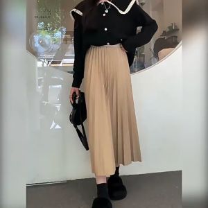 Women's Elegant Pleated Skirt: Korea Style Slimming Skirt