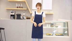 Kitchen Apron Wipeable Waterproof Oil-Proof Cooking BBQ Shop Chef Baking Accessories Korea Style