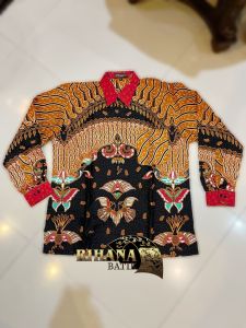 Kemeja Batik Pria Lengan Panjang Katun Primis Resmi Pernikahan Acara Bisnis