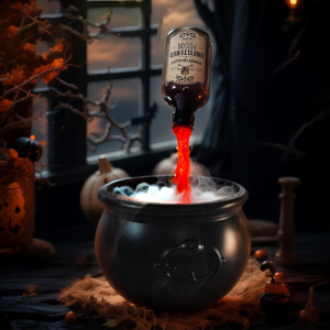 Halloween Black Wizard Bowl Magic Float Bottle and Diffuser Indoor Home Bar Magic Party Horror Ghost Props Halloween Decoration