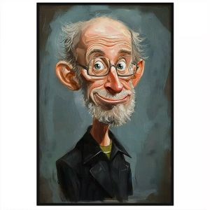 Tranh biếm họa chân dung chất liệu sơn dầu.Tranh treo tườngdán tường trang trí nội thất.CGI-1257