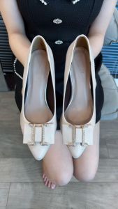 Giày búp bê mũi nhọn Giày cao gót 3Cm  thiết kế khóa chữ H đính đá sang trọng Xưởng Giày Nhà Bèo 3CmHH