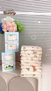 Khăn tắm cho bé sợi tre KidsWorld Bunny xô Muslin 4 lớp đa năng làm khăn tắm chăn đắp mỏng siêu mềm kích thước 90x110cm