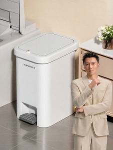 Joybos | Hands-Free Pedal Bathroom Trash Can Dual-Opening Large Capacity