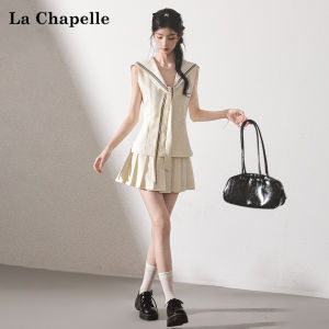 La Chapelle | Bộ Áo Vest Có Cổ Thủy Thủ Và Ruy Băng Trang Trí Với Chân Váy Xòe