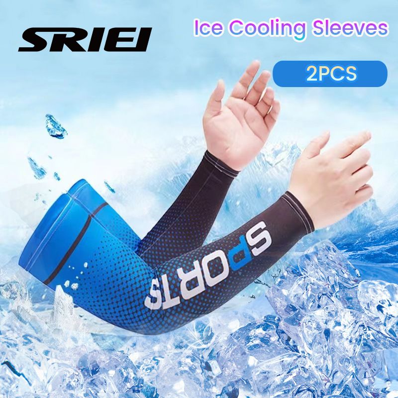SRIEI 2PCS Ice Sleeves Sun Protection Ice Silk Sleeve Anti-UV Arm Protector 防晒冰丝袖