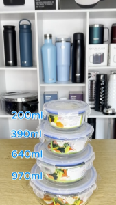 VATIRI - Lunch Box Aman Untuk Oven - Food Container MPASI Aesthetic - Wadah Makan Kaca Round 200ml