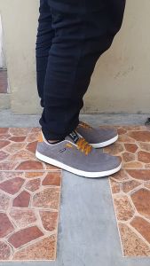 NAZ MARCOS - Sepatu Pria Sneakers NAZ Kasual Suede Abu Abu Sol Dijahit Sepatu Kets Santai Pria LOKAL