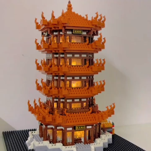 Huanghelou Tower Building Blocks Boys Building Assembling Educational Toys for Boys and Girls