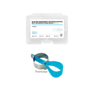 50pcs/box Dental Pre-Formed Retainer Blue Transparent Posterior Matrix Bands M12 O Type for Class-Ⅱ Restorations Molar Ring