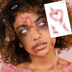 1 Sheets Heart Love Bruise Temporary Tattoo Stickers Realistic Scar Blood Love Wound Patterns Arm Art For Men and Women
