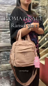 OMIPABAGS Pioma Grace Tas Ransel Wanita Tas 3in1 Selempang Tenteng Backpack Mini Nylon Waterproof