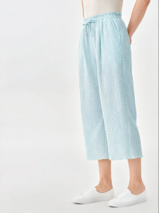 Purcotton | Wrinkle Voile Cotton Solid Sleep Pants