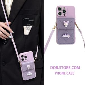 Leather Kuroko Zero Wallet Suitable for Apple 16Promax iPhone 15Pro Back Strap Crossbody Rope 13 Card Insertion Bag 14 Cute Female 12/XR Anti-Fall 7P Soft 8P Korean 11PM