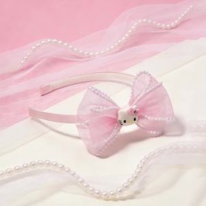 Sanrio | Vòng Đầu Hoa Cúc Bướm Kiểu Lưới Ngọc Trai Hello Kitty - Bộ Sưu Tập Sanrio - Phụ Kiện Thời Trang Dễ Thương Cho Nữ Dùng Trong Tiệc Tùng