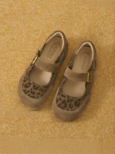 Josiny | Leopard Mary Jane Vintage Heel Soft Sole Shoes