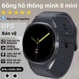 Đồng Hồ Thông Minh GPS 8 Mini Bluetooth Gọi Chống Nước Theo Dõi Sức Khỏe Thể Thao Màn Hình AMOLED Máy Đo Nhịp Tim Dành Cho Nam Nữ