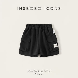 insbobo | Quần Short Nam Mới Mùa Hè Màu Đen Phong Cách Thường Ngày Có Túi Lớn