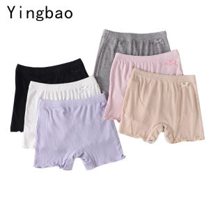 Yingbao ถูกเป็นกางเกงเซฟตี้สำหรับเด็กผู้หญิงวัยรุ่น ผู้สูงสำหรับกางเกงขาสั้นกัน พื้น โป๊ใส่ในฤดูร้อน แถมผ้าฝ้ายบางๆ โบว์เลกกิ้งยืดหยุ่นสูงสีพื้น