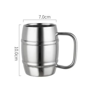 New Double Wall Stainless Steel Beer Mug Portable Coffee Tea Cups Travel Tumbler Office Use Water Cup with Handle Drinkware