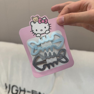 กิ๊บติดผมรูปกระดูกปลาสุดน่ารัก สะท้อนแสง กิ๊บติดผมสไตล์เกาหลี กิ๊บติดผมทรงหางม้าด้านข้าง สไตล์การ์ตูน หวาน เทรนด์ใหม่