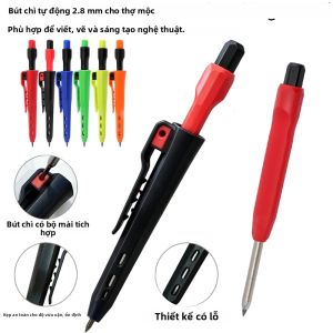 Bộ 3 Bút Chì Cơ Khí Thợ Mộc 2.8mm Có Tích Hợp Dụng Cụ Gọt Bút Chì Chì 2B Lõi Sâu Dành Cho Kiến Trúc Sư Làm Dấu Trên Gỗ