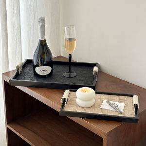 Tủ Lưu Trữ Trang Sức Bằng Da Đồ Trang Trí Để Bàn Phòng Khách Tủ Đựng Chìa Khóa Cổng Hương Liệu Đồ Trang Trí Gia Đình Cao Cấp