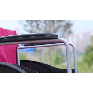 👍รุ่นทางโรงพยาบาลทั่วไป เก้าอี้รถเข็น พับเก็บง่าย เบาะทำความสะอาดที่ถอดออกได้ ปลอดภัยมากกว่า ล้อหนา, แข็งเเรง รถเข็นผู้ป่วย