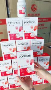 Viên Ngậm Trắng Da Glutathione 500mg PONSOR nhập khẩu 60 viên