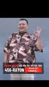 Kemeja Jumbo Pria Premium Motif Lengan Pendek Hem Big Size Cowok Oversized