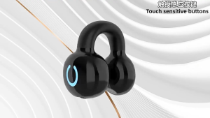 Ear Clip-on Bone Conduction Bluetooth Headset - Wireless Single Earbud with Touch Control Noise Reduction Mic Waterproof Sports Earphones for Running Gym Cycling