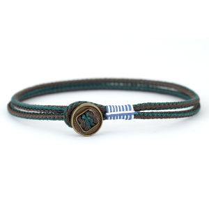Handmade Metal Loop Clasp Easy Hook Thin Rope Braided Bracelet for Men Vintage Two Color Wrist Jewelry Homme Joias
