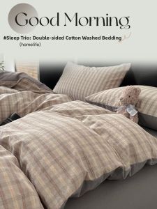 Kiss Dear | Cotton Water-washed Bedding Set Four Pieces