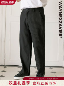 Waynexzavier Large Size Mens Casual Pants Straight Leg Loose Fit Drapey Style Comfortable Long Trousers Fashion Urban Style