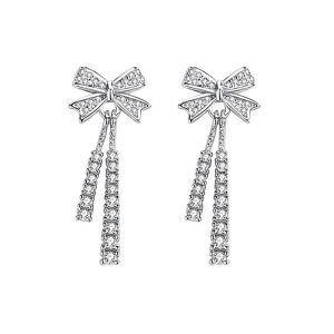 Anti-allergy Elegant Silver Dangle Earrings
