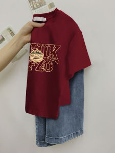 American Retro Short Sleeve Slim T-Shirt Women's Shoulder Summer Stylish Niche Style Letter T-shirt Skinny Short Tops