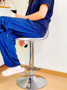 NEIKIA เก้าอี้บาร์ เก้าอี้บาร์หมุนได้ 360° เก้าอี้บาร์ทรงสุง พนักพิงเก้าอี้โปร่งใส เบาะหนัง PU กรอบโลหะ ป้องกันการระเบิด ปรับขึ้นลงได้ รับแบริ่ง325KG