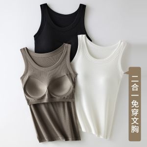 DIVVA เสื้อชั้นในท่อนบนชุดชั้นใน Singlet ของผู้หญิงเสื้อกล้ามแบบมีฟองน้ำสำหรับฤดูร้อนมีบราบุนวมเสื้อลำลองแขนกุด