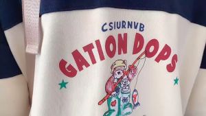 Sweater Polo Collar Lengan Panjang Atasan Jahitan Sweatshirt Retro Gaya Korea Longgar dan Kasual